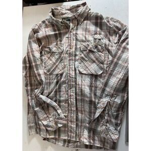 Exofficio Mens Short Sleeve Vented Outdoor Fishing Shirt Cotton Blend Size Large